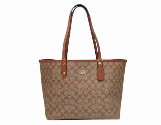 COACH コーチ F36658 シグネチャー PVC リバーシブル ショルダートートバッグ ポーチ付 ブラウン<美品> < ブランド COACH コーチ F36658 シグネチャー PVC リバーシブル ショルダートートバッグ ポーチ付 ブラウン<美品> < ブランドの