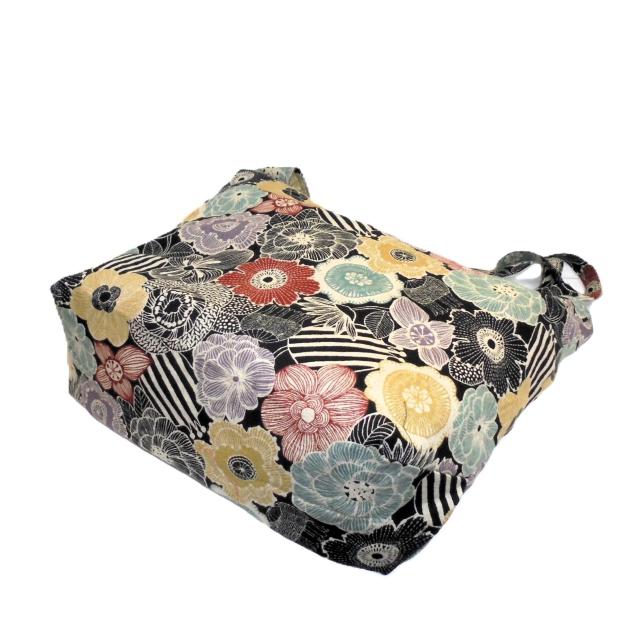 【Dカン】【LL】◆エコバッグに◆北欧モダンフラワー×黒地 < 女性ファッション 【Dカン】【LL】◆エコバッグに◆北欧モダンフラワー×黒地 < 女性ファッションの