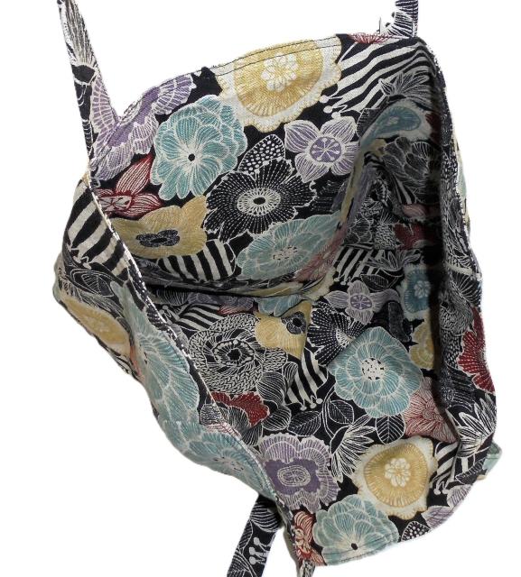 【Dカン】【LL】◆エコバッグに◆北欧モダンフラワー×黒地 < 女性ファッション 【Dカン】【LL】◆エコバッグに◆北欧モダンフラワー×黒地 < 女性ファッションの