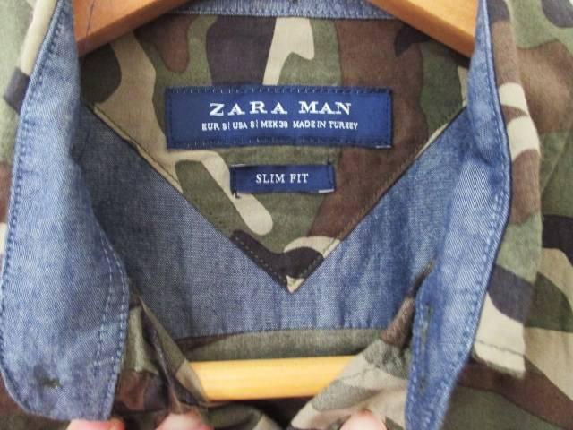 ☆ZARA/ザラ カモフラージュ柄 ロールアップシャツ/長袖/メンズ/S☆新品 < ブランド  ☆ZARA/ザラ カモフラージュ柄 ロールアップシャツ/長袖/メンズ/S☆新品 < ブランドの