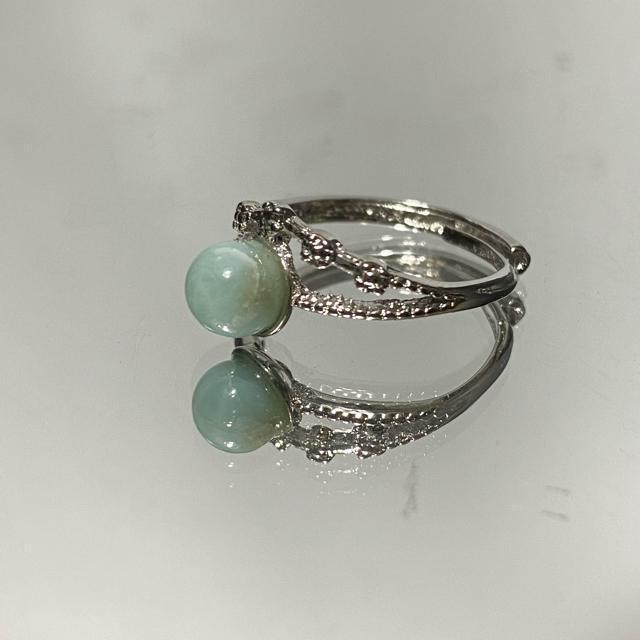 《No.R063》ドミニカ共和国 天然石ラリマー フリーサイズリング < 男性アクセサリー/時計  《No.R063》ドミニカ共和国 天然石ラリマー フリーサイズリング < 男性アクセサリー/時計の