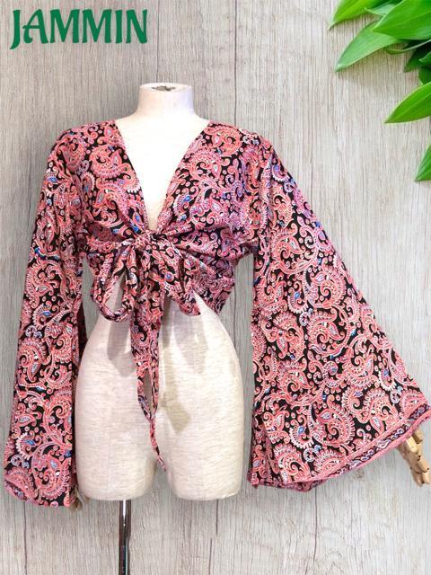 ペーズリー柄フレア袖ボレロ★アジアン★チョリ★エスニック < 女性ファッション ペーズリー柄フレア袖ボレロ★アジアン★チョリ★エスニック < 女性ファッションの