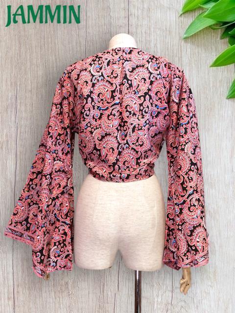 ペーズリー柄フレア袖ボレロ★アジアン★チョリ★エスニック < 女性ファッション ペーズリー柄フレア袖ボレロ★アジアン★チョリ★エスニック < 女性ファッションの