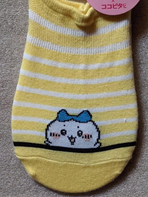 ちいかわ ソックス  脱げないココピタ 靴下  ハチワレ  イエロー  ボーダー < アニメ/コミック/キャラクター  ちいかわ ソックス  脱げないココピタ 靴下  ハチワレ  イエロー  ボーダー < アニメ/コミック/キャラクターの