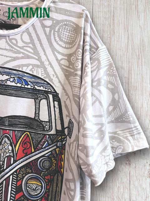 ヒッピーバスTシャツ 大きいサイズ アジアン ヒッピー アジアン サイケ ゆったり < 男性ファッション  ヒッピーバスTシャツ 大きいサイズ アジアン ヒッピー アジアン サイケ ゆったり < 男性ファッションの