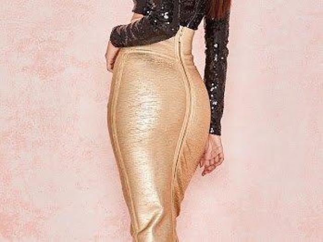 レザー風 ロングスカート スカート ジップ ゴールド < 女性ファッション レザー風 ロングスカート スカート ジップ ゴールド < 女性ファッションの