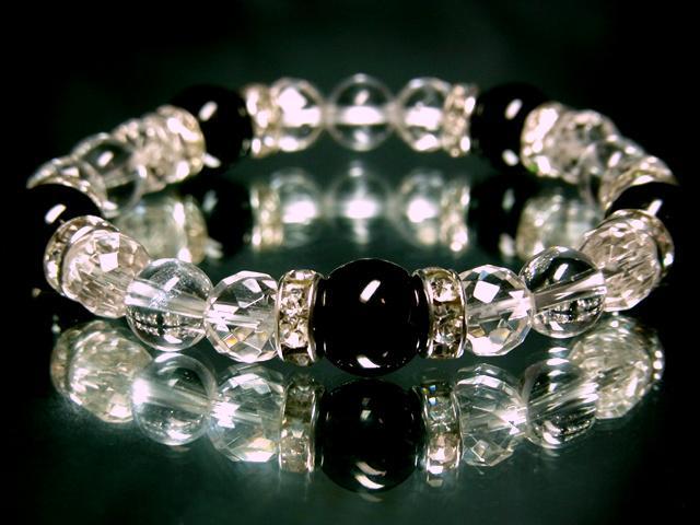 オニキス10ミリ§64面カット水晶§水晶§8ミリ§銀ロンデル < 女性アクセサリー/時計  オニキス10ミリ§64面カット水晶§水晶§8ミリ§銀ロンデル < 女性アクセサリー/時計の