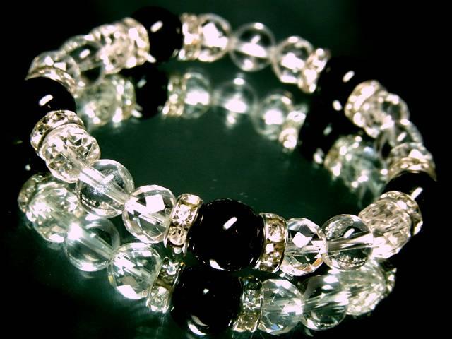 オニキス10ミリ§64面カット水晶§水晶§8ミリ§銀ロンデル < 女性アクセサリー/時計  オニキス10ミリ§64面カット水晶§水晶§8ミリ§銀ロンデル < 女性アクセサリー/時計の