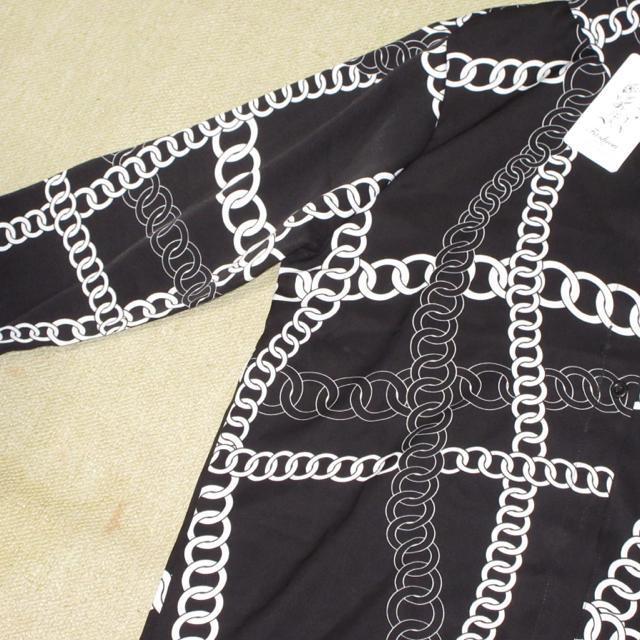未使用タグ付☆チェーン柄*レディース長袖シャツ(ブラック) < 女性ファッション  未使用タグ付☆チェーン柄*レディース長袖シャツ(ブラック) < 女性ファッションの