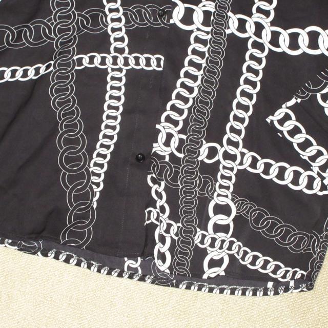 未使用タグ付☆チェーン柄*レディース長袖シャツ(ブラック) < 女性ファッション  未使用タグ付☆チェーン柄*レディース長袖シャツ(ブラック) < 女性ファッションの