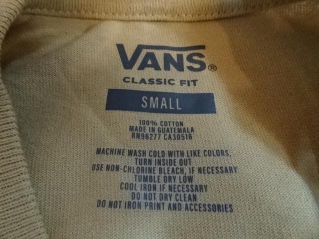 バンズ【VANS】 ロゴマーク 胸ポケット付 厚手生地 ロングTシャツUS S < 男性ファッション  バンズ【VANS】 ロゴマーク 胸ポケット付 厚手生地 ロングTシャツUS S < 男性ファッションの