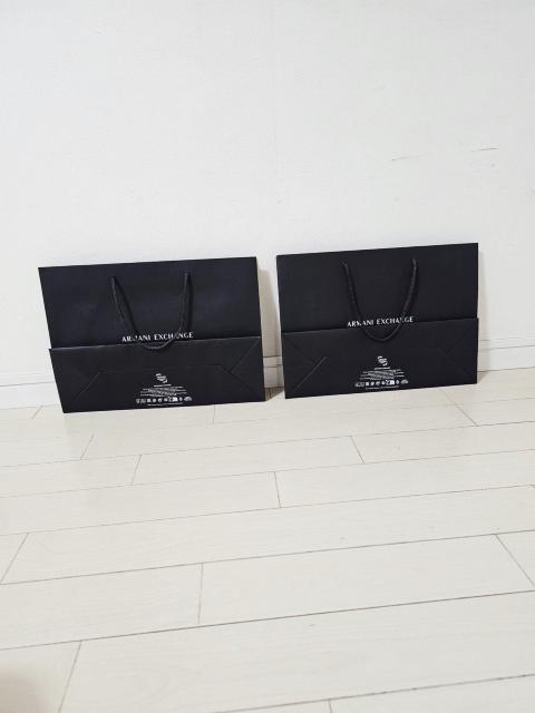 (8) ARMANI EXCHANGE ショップ袋 中 2枚 25p×35p < ブランド  (8) ARMANI EXCHANGE ショップ袋 中 2枚 25p×35p < ブランドの