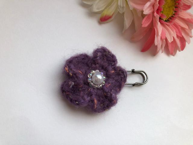 ハンドメイド ストールピン 可愛いモヘアのお花♪ ガーリー < 女性ファッション  ハンドメイド ストールピン 可愛いモヘアのお花♪ ガーリー < 女性ファッションの