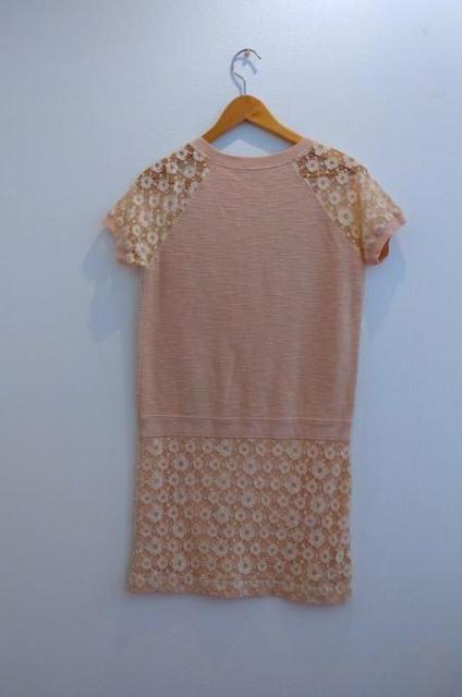 athe vanessabruno◆ベージュ レース切り替え ワンピース チュニック コットン サイズ1 < 女性ファッション  athe vanessabruno◆ベージュ レース切り替え ワンピース チュニック コットン サイズ1 < 女性ファッションの