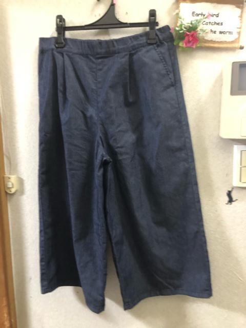 LL未使用デニムのようなブルーガウチョパンツ < 女性ファッション  LL未使用デニムのようなブルーガウチョパンツ  < 女性ファッションの