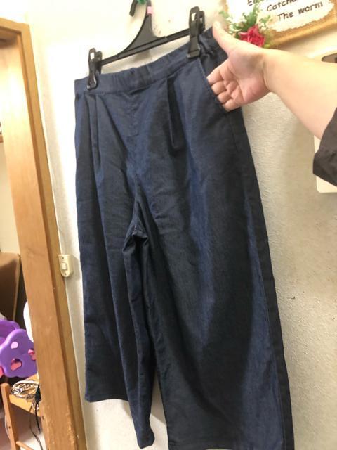 LL未使用デニムのようなブルーガウチョパンツ < 女性ファッション  LL未使用デニムのようなブルーガウチョパンツ < 女性ファッションの
