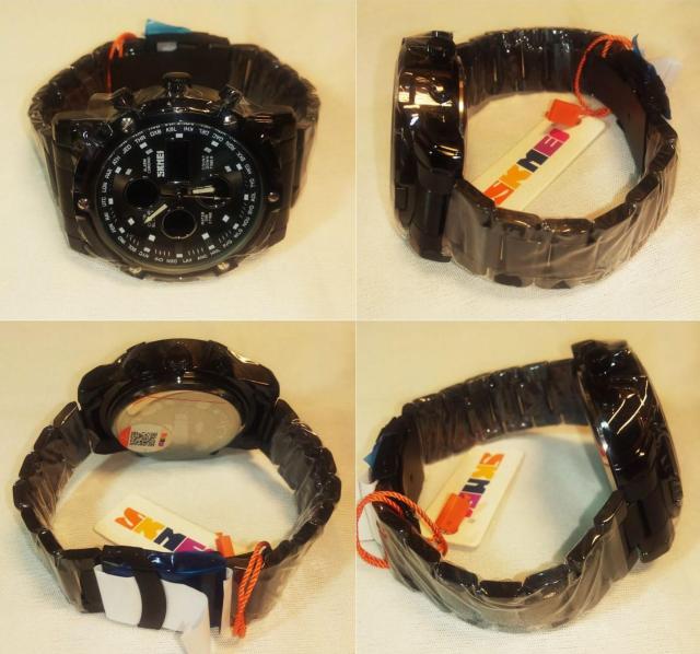 SKMEI 1389 �A�i���O�E�f�W�^���N�H�[�c�E�H�b�`�i�u���b�N�A�u���b�N�j �� �j���A�N�Z�T���[/���v�� 