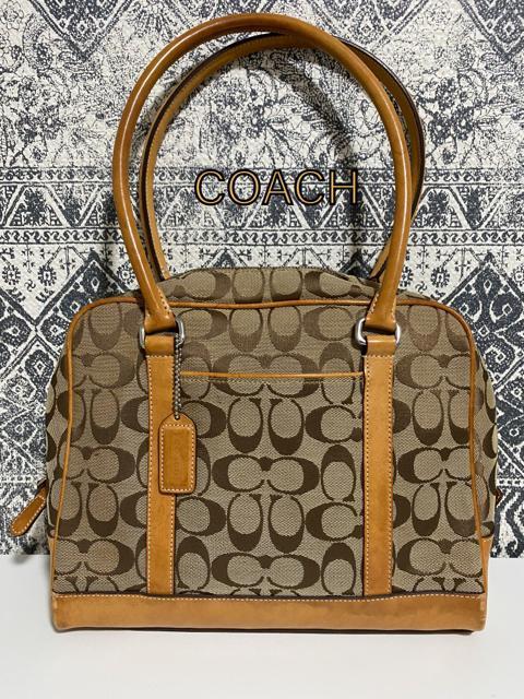 【美品】COACH コーチ シグネチャー トートバッグ ハンドバッグ 肩掛け < ブランド  【美品】COACH コーチ シグネチャー トートバッグ ハンドバッグ 肩掛け  < ブランドの