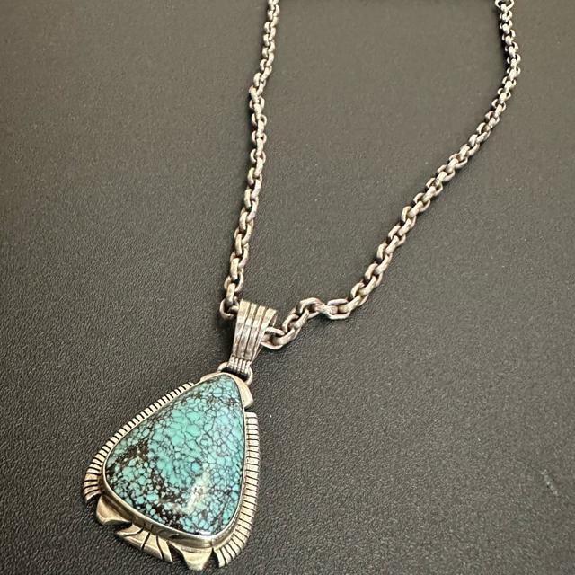 【SAAD】天然石 ターコイズ シルバー チェーン ネックレス < 男性アクセサリー/時計 【SAAD】天然石 ターコイズ シルバー チェーン ネックレス < 男性アクセサリー/時計の