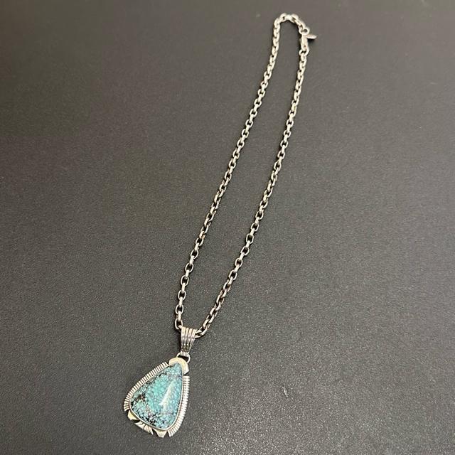 【SAAD】天然石 ターコイズ シルバー チェーン ネックレス < 男性アクセサリー/時計 【SAAD】天然石 ターコイズ シルバー チェーン ネックレス < 男性アクセサリー/時計の