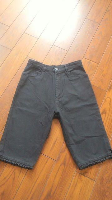 【即決】BLACK&裾フリル◆夏コットンハーフパンツ◆W64 < 女性ファッション  【即決】BLACK&裾フリル◆夏コットンハーフパンツ◆W64  < 女性ファッションの