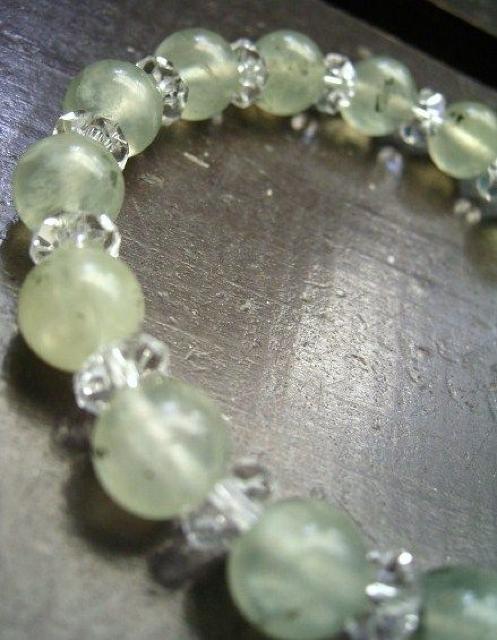 プレナイトxカット水晶ブレスレット < 女性アクセサリー/時計 プレナイトxカット水晶ブレスレット < 女性アクセサリー/時計の