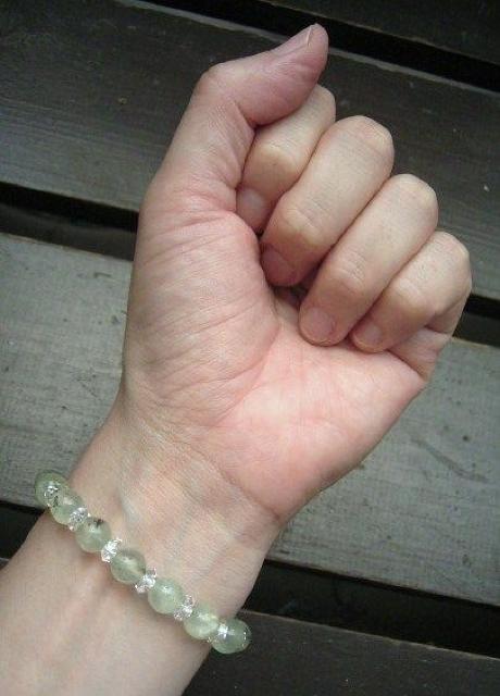 プレナイトxカット水晶ブレスレット < 女性アクセサリー/時計 プレナイトxカット水晶ブレスレット < 女性アクセサリー/時計の
