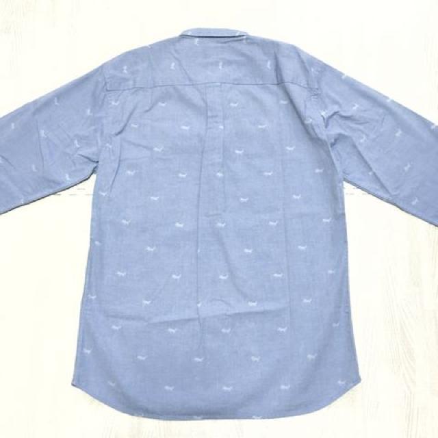 【美品】ボタンダウン カジュアル長袖シャツ/メンズM/きつね柄 < 男性ファッション  【美品】ボタンダウン カジュアル長袖シャツ/メンズM/きつね柄 < 男性ファッションの
