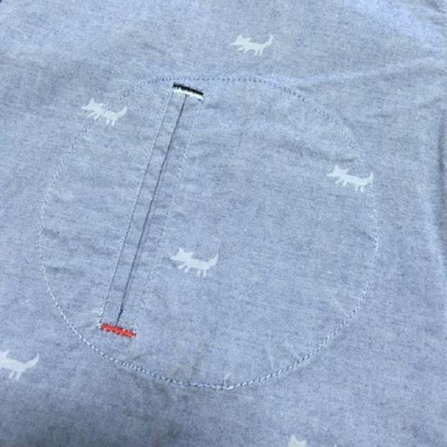 【美品】ボタンダウン カジュアル長袖シャツ/メンズM/きつね柄 < 男性ファッション  【美品】ボタンダウン カジュアル長袖シャツ/メンズM/きつね柄 < 男性ファッションの