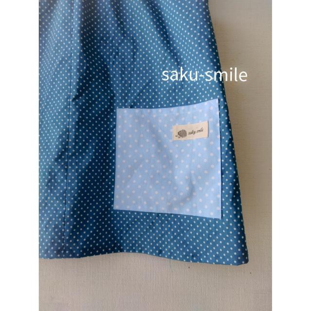 saku-smile ハンドメイド作品 スモック かぶりタイプ 袖なし 100~110size ブルー系 < キッズ/ベビー  saku-smile ハンドメイド作品 スモック かぶりタイプ 袖なし 100~110size ブルー系 < キッズ/ベビーの