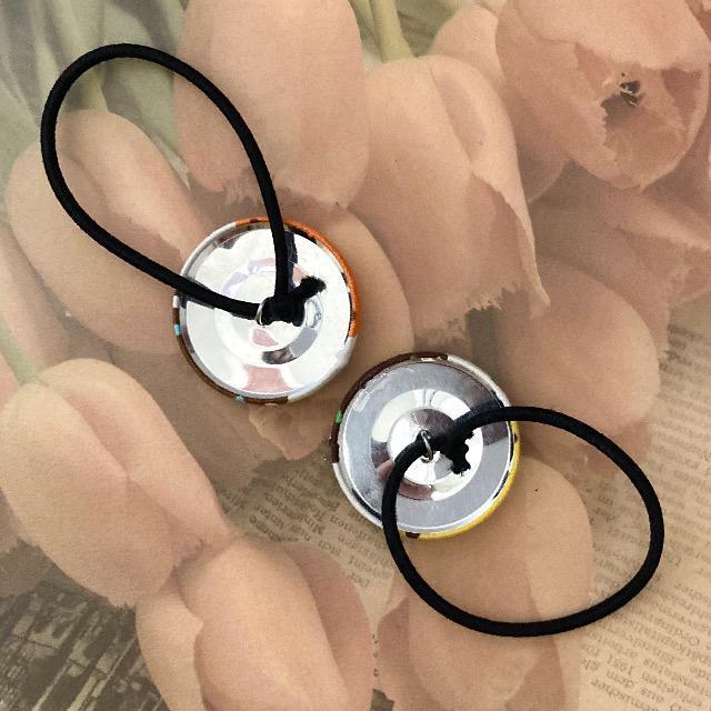 ハンドメイド♪くるみボタンのヘアゴム2個セット(レトロ) < 女性ファッション  ハンドメイド♪くるみボタンのヘアゴム2個セット(レトロ) < 女性ファッションの