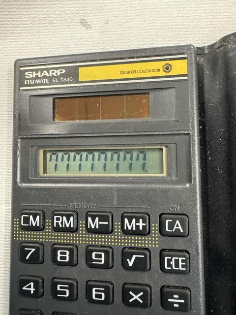 SHARP 8桁 ソーラー 電卓 ELSI MATE EL-T840 !。 < インテリア/ライフ  SHARP 8桁 ソーラー 電卓 ELSI MATE EL-T840 !。 < インテリア/ライフの