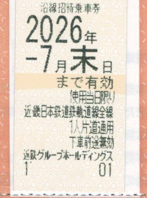 1枚☆近鉄グループ 沿線招待乗車券 枚数変更可 < チケット/金券 1枚☆近鉄グループ 沿線招待乗車券 枚数変更可 < チケット/金券の