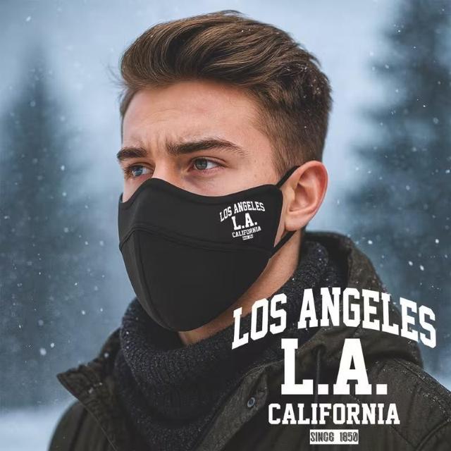 ��������690�~���~�p�}�X�N�A�g�����ʋC���̂���t�F�C�X�J�o�[�A�v�����g���uLOS ANGELES L.A. CALIFORNIA  �� �j���t�@�b�V������ 