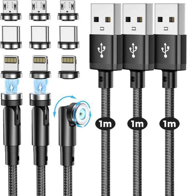 マグネット 充電ケーブル 磁気ケーブル 1M/3本セット ライトニング マイクロUSB Type-C コネクタ 磁気 防塵 着脱式 < 家電/AV マグネット 充電ケーブル 磁気ケーブル 1M/3本セット ライトニング マイクロUSB Type-C コネクタ 磁気 防塵 着脱式 < 家電/AVの