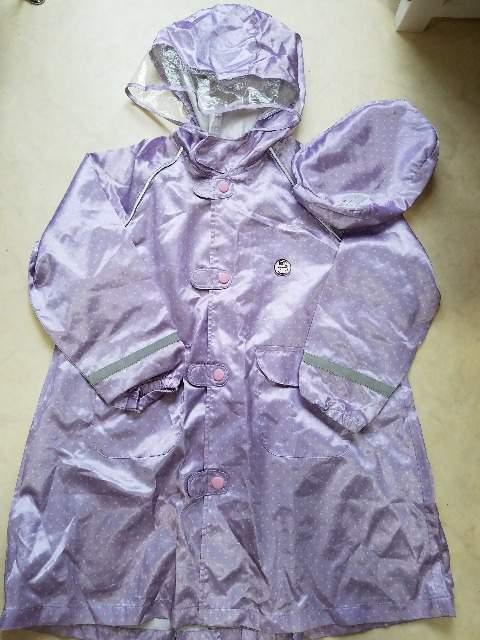 美品♪女の子☆110pレインコート(薄紫×ピンクハート柄)ポーチ入 < キッズ/ベビー  美品♪女の子☆110pレインコート(薄紫×ピンクハート柄)ポーチ入  < キッズ/ベビーの