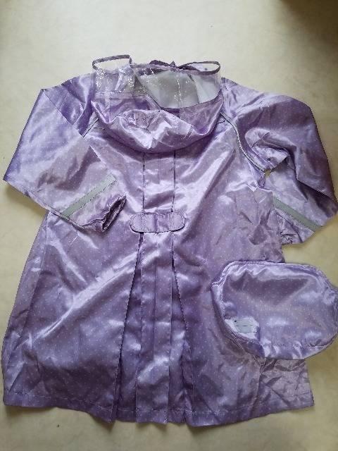 美品♪女の子☆110pレインコート(薄紫×ピンクハート柄)ポーチ入 < キッズ/ベビー  美品♪女の子☆110pレインコート(薄紫×ピンクハート柄)ポーチ入 < キッズ/ベビーの