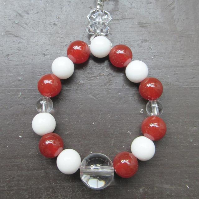 カーネリアンxホワイトシェルストラップ 天然石 < 家電/AV カーネリアンxホワイトシェルストラップ 天然石 < 家電/AVの