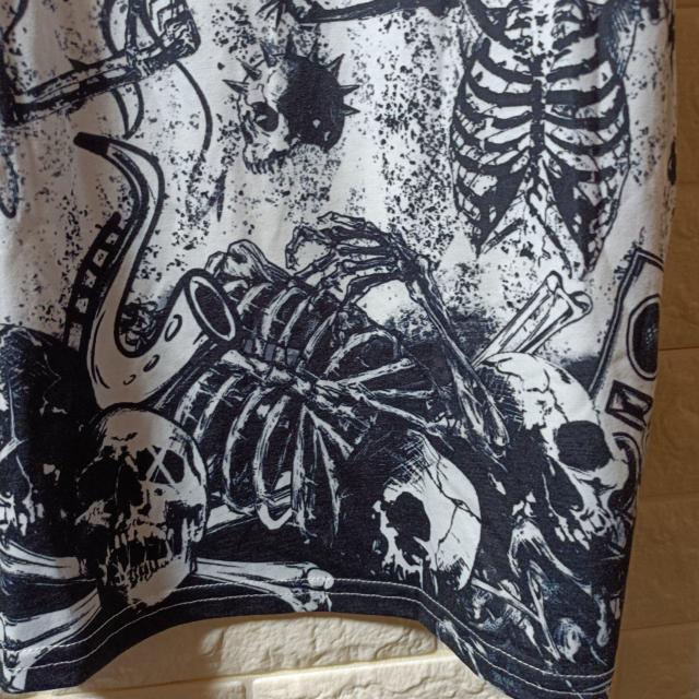ROMWE★新品★男女兼用スケルトンフルプリント半袖T/L < 男性ファッション  ROMWE★新品★男女兼用スケルトンフルプリント半袖T/L < 男性ファッションの