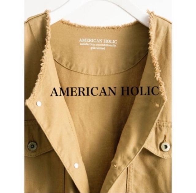 新品 AMERICAN HOLIC★ノーカラージャケット < 女性ファッション  新品 AMERICAN HOLIC★ノーカラージャケット < 女性ファッションの