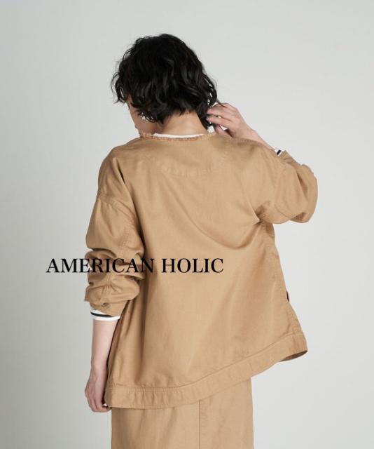 新品 AMERICAN HOLIC★ノーカラージャケット < 女性ファッション  新品 AMERICAN HOLIC★ノーカラージャケット < 女性ファッションの