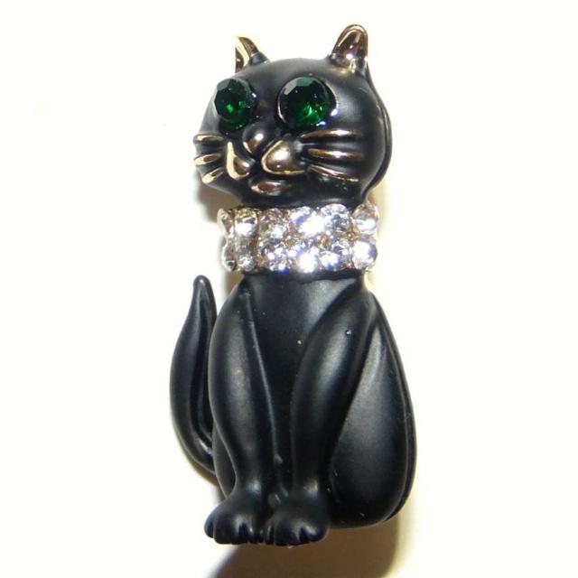 黒猫 クロネコ 猫 ネコ ねこ 首輪 ラインストーン ブローチ ピンブローチ バッジ ピンバッジ コサージュ ラペルピン < 女性アクセサリー/時計 黒猫 クロネコ 猫 ネコ ねこ 首輪 ラインストーン ブローチ ピンブローチ バッジ ピンバッジ コサージュ ラペルピン < 女性アクセサリー/時計の