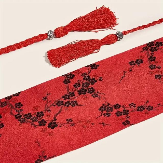 超お買い得590円★ヴィンテージ刺繍ワイドウエストシンチャー | 伝統的な漢服スタイル レッド < 女性ファッション  超お買い得590円★ヴィンテージ刺繍ワイドウエストシンチャー | 伝統的な漢服スタイル レッド < 女性ファッションの