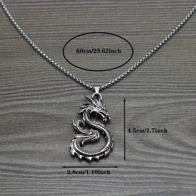 超お買い得490円★スタイリッシュなステンレススチール製ドラゴンペンダントネックレス < 男性アクセサリー/時計  超お買い得490円★スタイリッシュなステンレススチール製ドラゴンペンダントネックレス < 男性アクセサリー/時計の