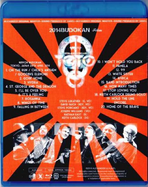 TOTO 35周年 Japan Tour 日本武道館 4.28 2014 (Blu-Ray)1Disc < CD/DVD/ビデオ  TOTO 35周年 Japan Tour 日本武道館 4.28 2014 (Blu-Ray)1Disc < CD/DVD/ビデオの