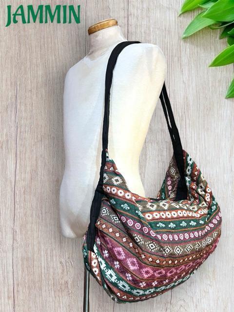 織り柄ショルダーバッグ 男女兼用 エスニック アジアン 大きめ 鞄 < 女性ファッション 織り柄ショルダーバッグ 男女兼用 エスニック アジアン 大きめ 鞄 < 女性ファッションの