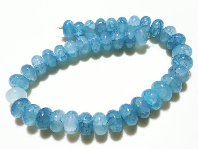 天然石★龍紋瑪瑙(ブルー) 8mmロンデル 半連 < 女性アクセサリー/時計 天然石★龍紋瑪瑙(ブルー) 8mmロンデル 半連 < 女性アクセサリー/時計の