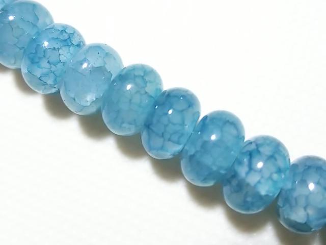 天然石★龍紋瑪瑙(ブルー) 8mmロンデル 半連 < 女性アクセサリー/時計 天然石★龍紋瑪瑙(ブルー) 8mmロンデル 半連 < 女性アクセサリー/時計の