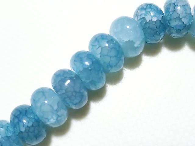 天然石★龍紋瑪瑙(ブルー) 8mmロンデル 半連 < 女性アクセサリー/時計 天然石★龍紋瑪瑙(ブルー) 8mmロンデル 半連 < 女性アクセサリー/時計の