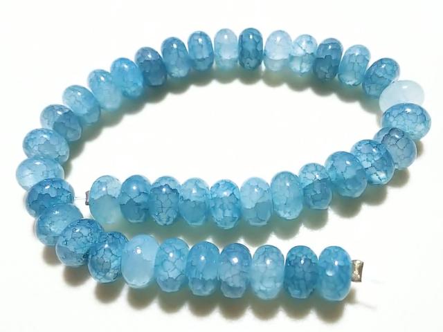 天然石★龍紋瑪瑙(ブルー) 8mmロンデル 半連 < 女性アクセサリー/時計 天然石★龍紋瑪瑙(ブルー) 8mmロンデル 半連 < 女性アクセサリー/時計の